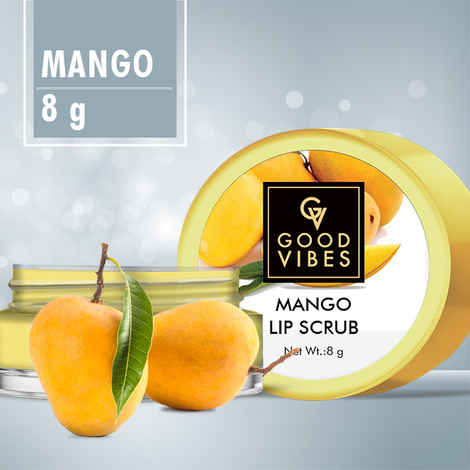 Good Vibes Mango Lip Scrub | Lightweight, Exfoliating, Brightening | No Parabens, No Animal Testing (8 g)