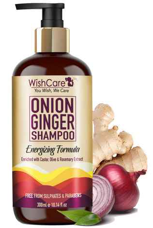 Buy WishCare Onion Ginger Shampoo - Energizing Formula - Paraben and Sulphate Free Shampoo (300 ml) - Purplle