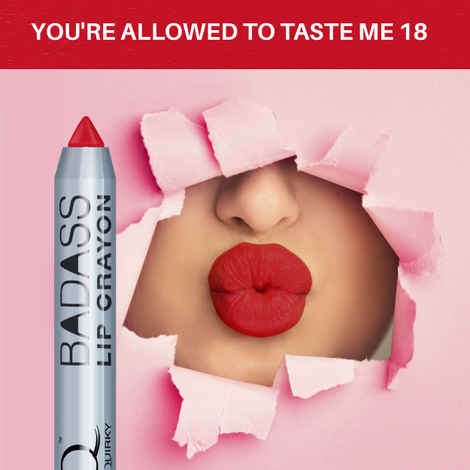 Stay Quirky BadAss Lip Crayon|Transfer-Proof| Smudge-Proof| Intense Pigmentation| Lipstick|Vegan| Maroon - You're Allowed to Taste Me 18 (2.8 g)