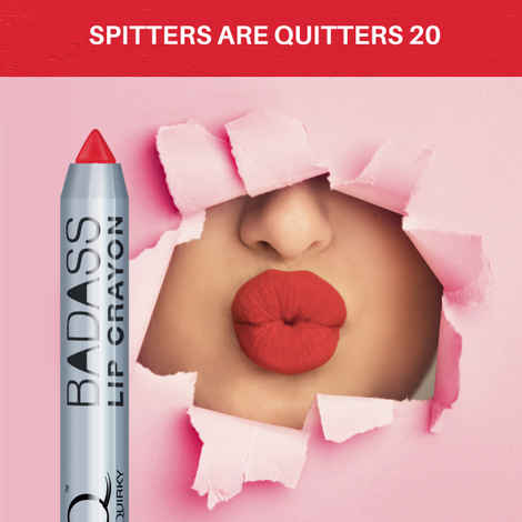 Stay Quirky BadAss Lip Crayon|Transfer-Proof| Smudge-Proof| Intense Pigmentation| Lipstick|Vegan| Red - Spitters Are Quitters 20 (2.8 g)
