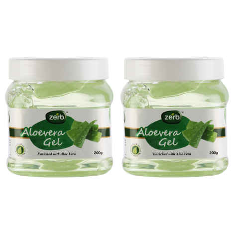 Zerb Aloe Vera Face and Body Moisturizing Gel for Softer and Smoother Glowing Skin Set of 2 x (200 g)