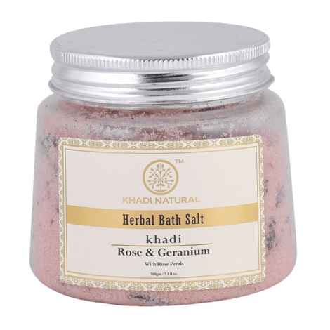 Buy Khadi Natural Ayurvedic Rose Geranium With Rose Petals Bath Salt (200 g) - Purplle