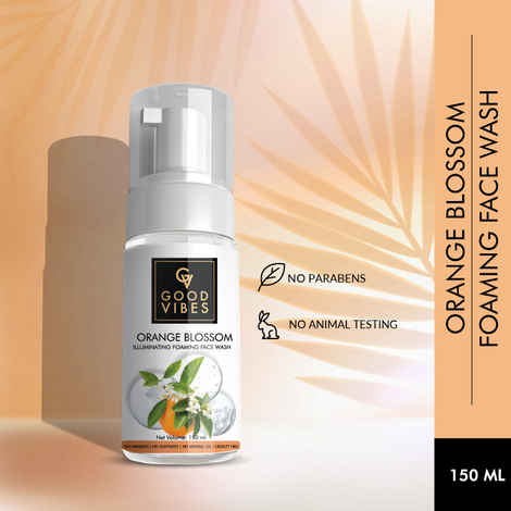 Buy Good Vibes Illuminating Foaming Face Wash - Orange Blossom (150ml) - Purplle
