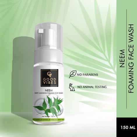 Buy Good Vibes Deep Cleansing Foaming Face Wash - Neem (150ml) - Purplle