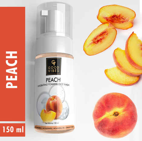 Buy Good Vibes Hydrating Foaming Face Wash - Peach (150ml) - Purplle