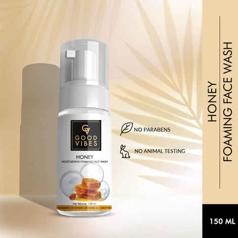 Buy Good Vibes Moisturising Foaming Face Wash - Honey (150ml) - Purplle