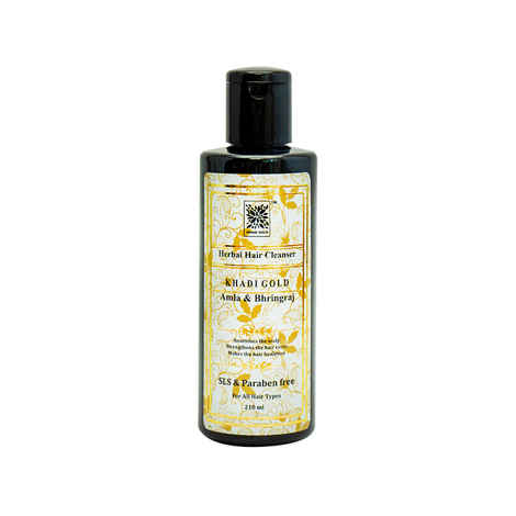 Khadi Gold Amla & Bhringraj Hair Cleanser SLS & Paraben Free (For All Hair Types)(210 ml)