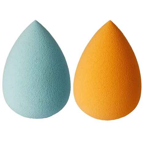 Ministry of Makeup Beauty Blender Puff Sponge Egg Shape - 2 Pcs Orange & Blue) colour/shape/size may vary