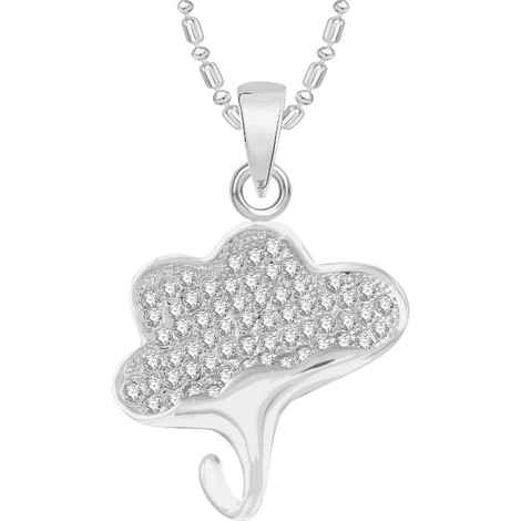 Buy Srikara Alloy Rhodium Plated CZ / AD Tree Fashion Jewellery Pendant with Chain - SKP2542R - Purplle