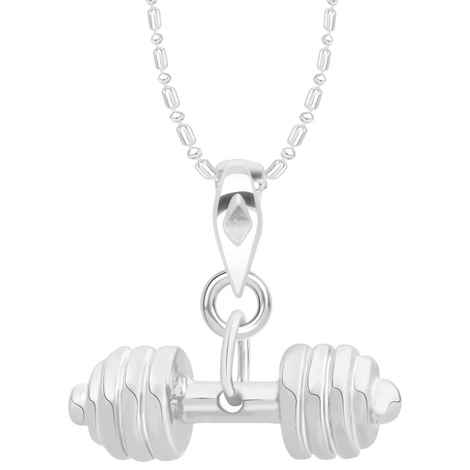 Buy Srikara Alloy Rhodium Plated CZ / AD Fashion Jewellery Pendant with Chain - SKP2163R - Purplle