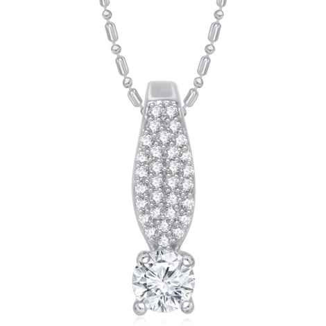 Buy Srikara Alloy Rhodium Plated CZ/AD Beauteous Solitaire Fashion Jewelry Pendant - SKP1416R - Purplle