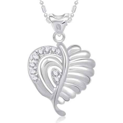 Buy Srikara Alloy Rhodium Plated CZ / AD Shinning Diva Heart Pendant with Chain - SKP1653R - Purplle