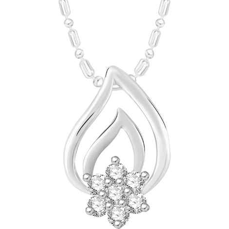 Buy Srikara Alloy Rhodium Plated CZ/AD Tiny Petal Fashion Jewelry Pendant with Chain - SKP2671R - Purplle