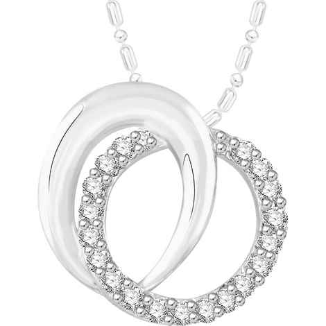 Buy Srikara Alloy Rhodium Plated CZ / AD Circuler Fashion Jewelry Pendant with Chain - SKP2670R - Purplle