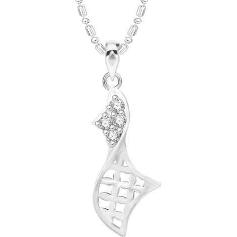 Buy Srikara Alloy Rhodium Plated CZ / AD Radiant Fashion Jewelry Pendant with Chain - SKP2616R - Purplle