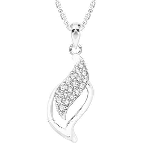 Buy Srikara Alloy Rhodium Plated CZ / AD Pretty Fashion Jewellery Pendant with Chain - SKP2633R - Purplle