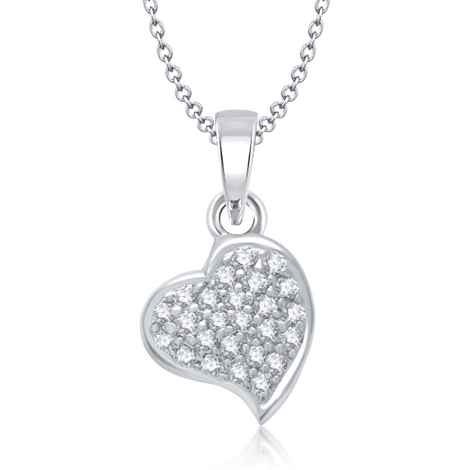 Buy Srikara Alloy Rhodium Plated CZ / AD Fashion Jewellery Pendant with Chain - SKP1038R - Purplle