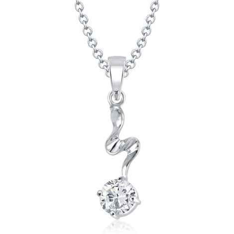 Buy Srikara Alloy Rhodium Plated CZ Comely Solitaire Fashion Jewelry Pendant Chain - SKP1083RA - Purplle