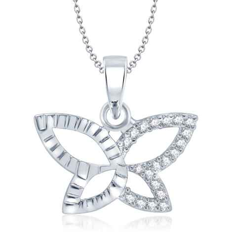 Buy Srikara Alloy Rhodium Plated CZ / AD Fashion Jewellery Pendant with Chain - SKP1033R - Purplle