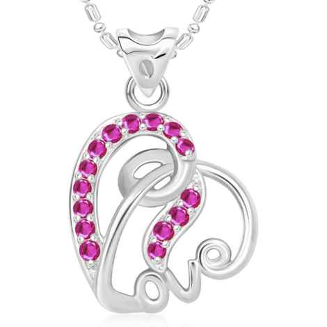 Buy Srikara Alloy Rhodium Plated CZ / AD Classy Love Heart Fashion Jewellery Pendant - SKP2797R - Purplle