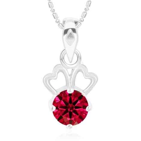 Buy Srikara Alloy Couple Heart Red Solitaire Fashion Jewellery Pendant with Chain - SKP2894R - Purplle