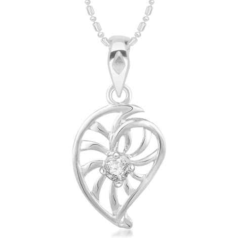 Buy Srikara Alloy Rhodium Plated CZ / AD Dad Fashion Jewellery Pendant with Chain - SKP2395R - Purplle