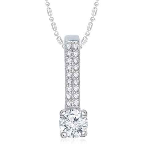 Buy Srikara Alloy Rhodium Plated CZ/AD Excellent Solitaire Fashion Jewelry Pendant - SKP1415R - Purplle