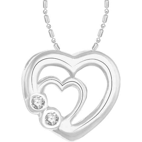 Buy Srikara Alloy CZ / AD Studded Couple Heart Fashion Jewellery Pendant with Chain - SKP2865R - Purplle