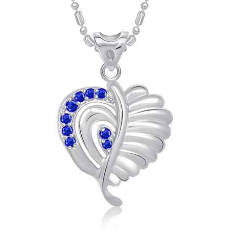 Buy Srikara Alloy Rhodium Plated CZ/AD Shinning Diva Heart Fashion Jewelry Pendant - SKP1478R - Purplle