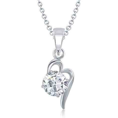 Buy Srikara Alloy Rhodium Plated AD Limelight Drop Solitaire Fashion Jewelry Pendant - SKP1059R - Purplle