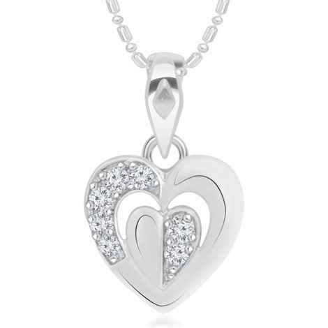 Buy Srikara Alloy CZ / AD Studded Leafy Heart Fashion Jewellery Pendant with Chain - SKP2855R - Purplle