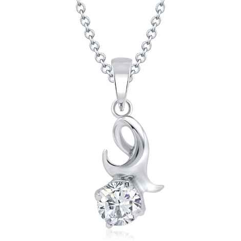 Buy Srikara Alloy Rhodium Plated AD Solitaire Rhodium Plated Fashion Jewelry Pendant - SKP1079R - Purplle