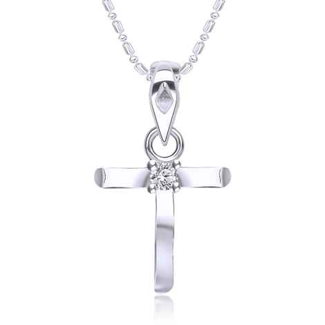 Buy Srikara Alloy Rhodium Plated CZ / AD Initial "T" Alphabet Pendant with Chain - SKP2821R - Purplle