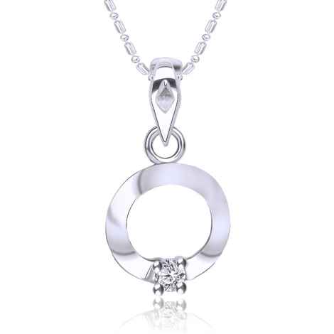 Buy Srikara Alloy Rhodium Plated CZ / AD Initial "O" Alphabet Pendant with Chain - SKP2816R - Purplle