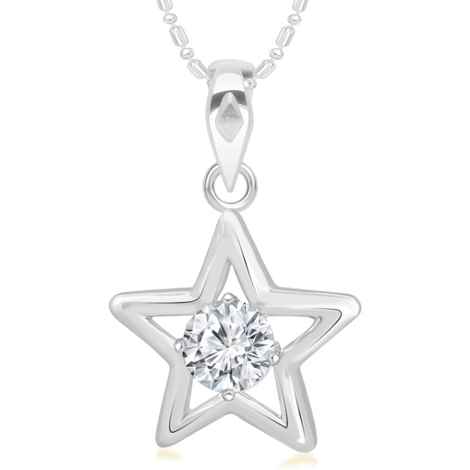 Buy Srikara Alloy Star Center CZ / AD Studded Fashion Jewellery Pendant with Chain - SKP2958R - Purplle