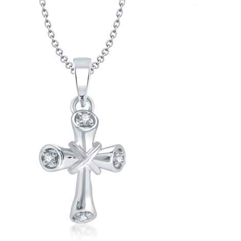 Buy Srikara Alloy Rhodium Plated CZ / AD Fashion Jewellery Pendant with Chain - SKP1048R - Purplle