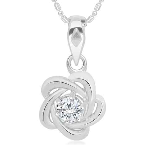 Buy Srikara Alloy Floral Center CZ/AD Studded Fashion Jewelry Pendant with Chain - SKP2967R - Purplle