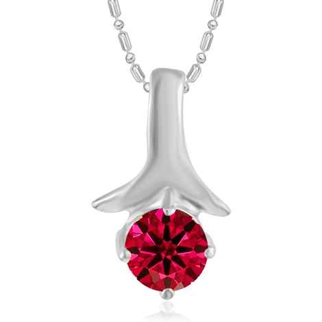 Buy Srikara Alloy CZ / AD Anchor Drop Red Solitaire Fashion Jewellery Pendant Chain - SKP2912R - Purplle