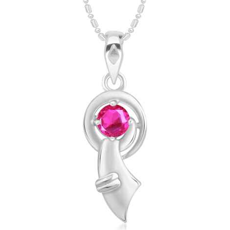 Buy Srikara Alloy CZ / AD Circular Anchor Pink Fashion Jewellery Pendant Chain - SKP3009R - Purplle