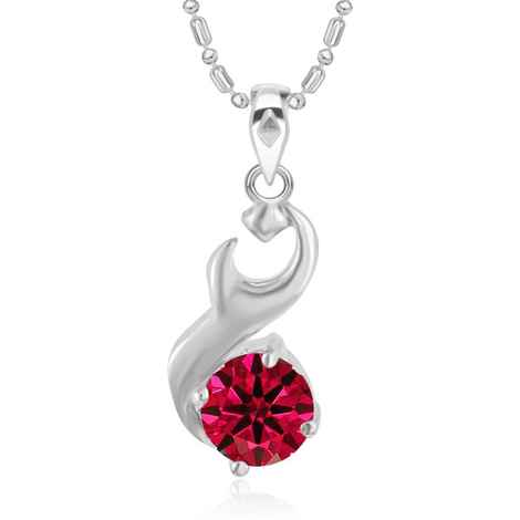 Buy Srikara Alloy CZ / AD Unique Drop Red Solitaire Fashion Jewellery Pendant Chain - SKP2905R - Purplle