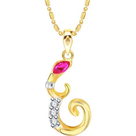 Buy Srikara Alloy Gold Plated CZ/AD Initial Letter E Ganesh Fashion Jewelry Pendant - SKP2240G - Purplle