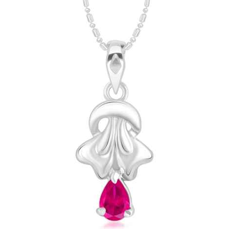 Buy Srikara Alloy Couple Heart Pink Solitaire Fashion Jewellery Pendant with Chain - SKP3017R - Purplle
