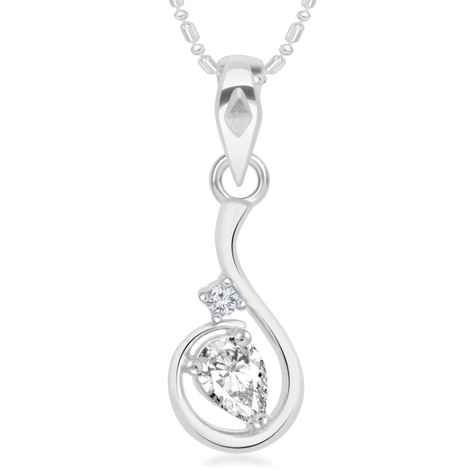 Buy Srikara Alloy Brass Rhodium Plated CZ Double Solitaire Fashion Jewellery Pendant - SKP2970R - Purplle