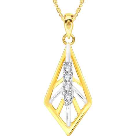 Buy Srikara Alloy Gold Plated CZ / AD Shapely Fashion Jewellery Pendant with Chain - SKP2591G - Purplle
