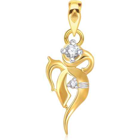 Buy Srikara Alloy Gold Plated CZ / AD Vakratunda Fashion Jewelry Pendant with Chain - SKP1609G - Purplle