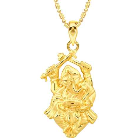 Buy Srikara Alloy Gold Plated CZ / AD Ganesh Fashion Jewellery Pendant with Chain - SKP2680G - Purplle