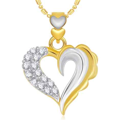 Buy Srikara Alloy Gold Plated CZ / AD Cute Heart Valentine Fashion Jewellery Pendant - SKP1860G - Purplle