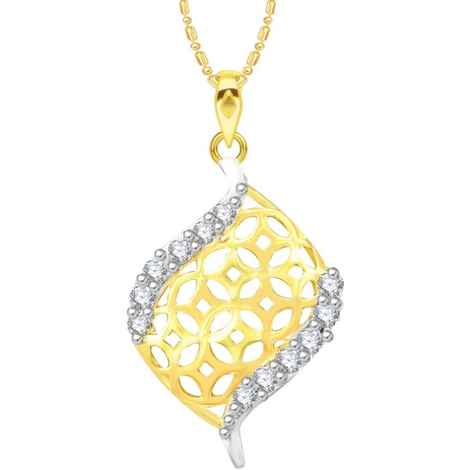 Buy Srikara Alloy Gold Plated CZ / AD Sublime Fashion Jewellery Pendant with Chain - SKP2573G - Purplle