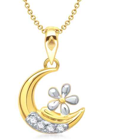 Buy Srikara Alloy Gold Plated CZ / AD Moon Star Fashion Jewellery Pendant with Chain - SKP1317G - Purplle