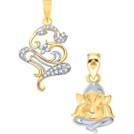 Buy Srikara Alloy Gold Plated CZ / AD Fashion Jewellery Pendant Set with Chain - SKCOMBO1275G - Purplle
